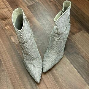 Blinged ankle booties